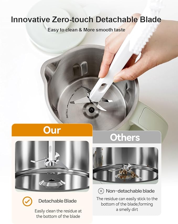 MOKKOM Nut Milk Maker, 42oz Automatic Almond Milk Machine for Homemade Plant-Based Milk, Oats, Soy, Dairy Free Beverages, Soy Milk Maker with Delay Start/Keep Warm/Self-Cleaning/Boiling, Green