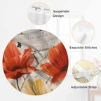 Retro Floral Living Room Curtains 96 Inch Length, Window Curtains Tab Top, Red Yellow Tulips Barm Doors Farmhouse Wooden Light Filtering Window Treatments Drapes 52"x96" 2 Panel
