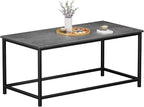 SAYGOER Small Coffee Table Modern Coffee Tables Open Design Rectangular Minimalist Center Table for Living Room Home Office, Easy Assembly, 39.37x19.69 x17.72, Gray Black