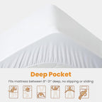 MATBEBY Full Size Mattress Pad - Cooling Breathable Mattress Topper, Quilted Fitted Mattress Protector, Pillow Top Mattress Cover with 8-21" Deep Pocket, Soft, Machine Washable, White, 54x75 Inches