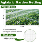 Agfabric Garden Netting 8.2'x9.8' Insect Pest Barrier Netting for Garden Protection,Plant Cover Row Cover Mesh Netting for Vegetables Fruit Trees and Plants,White