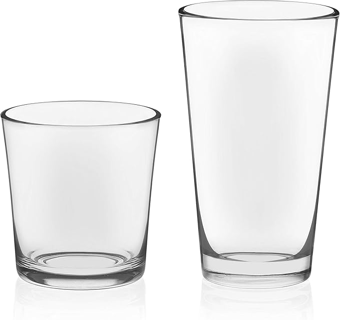 Libbey Preston Tumbler and Rocks Glasses Set, All Purpose Everyday Drinking Glasses Set of 16, Dishwasher Safe Kitchen Glassware Set