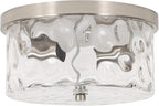 2-Light Flush Mount Ceiling Light Farmhouse Kitchen Island Ceiling Light with Bubble Glass Close to Ceiling Light Fixture for Living Room Bedroom Foyer Hallway