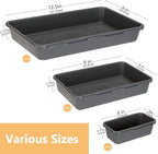 6 PCS Large Drawer Organizer, 3 Sizes Plastic Versatile Desk Drawer Organizer Trays, Kitchen Drawer Organization and Plastic Storage Bins for Makeup, Vanity, Kitchen, Utensils, Office, Bathroom