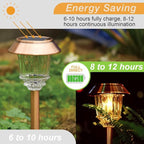 XMCOSY+ Solar Pathway Lights Outdoor - 6 Pack Solar Garden Lights, 10-40 LM Dimmable Solar Lights Outdoor Waterproof Auto On/Off IP 65 Solar Powered Landscape Lighting for Patio Walkway Driveway