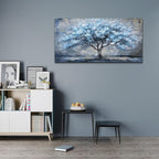 Large Wall Decor for Living Room Canvas Wall Art for Office Modern Wall Decorations for Bedroom Blue Tree Landscape Paintings Abstract Pictures Artwork Farmhouse Room Home Decor 24x48 in