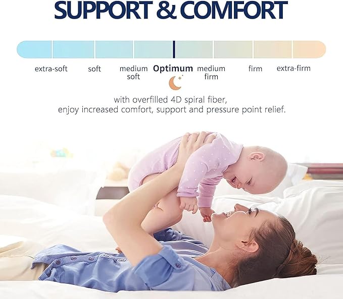 Mattress Topper Full for Back Pain, Extra Thick Mattress Pad Cover, Plush Pillow Top, Deep Elastic Pocket, Grey