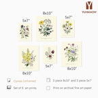 Rustic Modern French Country Cottagecore Wall Art - Watercolor Vintage Flower Poster Print - Primitive Green Magnolia Leaves Pictures Gallery Gift - Farmhouse Plant Botanical Floral Kitchen Room Décor