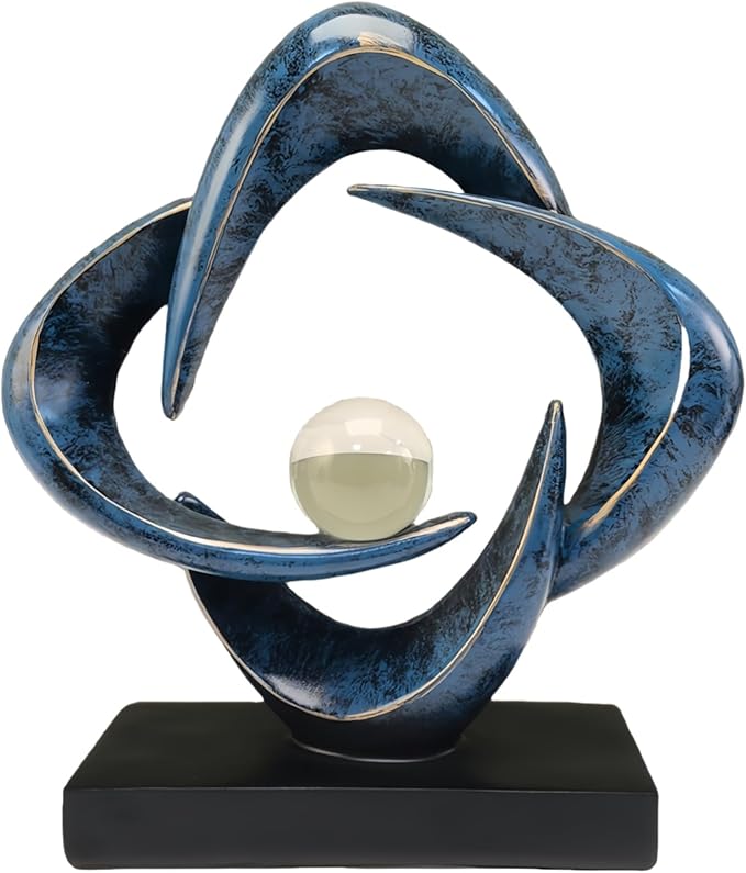 Modern Home Decor Abstract Decorative Sculpture Decorations for Living Room Dining Room Office, Resin Art Statues Coffee Table Bookshelf Decor Accents (Blue)