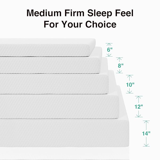 Novilla 6 Inch Queen Size Mattress, Queen Memory Foam Mattress with Cooling Foam & Breathable Comfort Layer, Removable Cover, Pressure Relief Mattresses in a Box for Cool Touch & Support