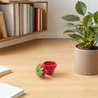 Strawberry Shaped Ceramic Candle Holder Cup Red Multipurpose Easy to Clean for Dinner and Everyday Stylish Decoration