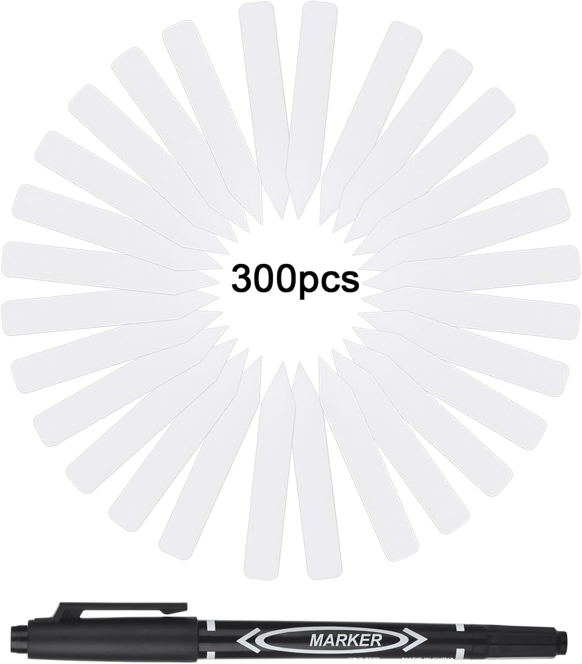 Plant Labels 300pcs 4 Inch with Garden Plant Markers Pen of Outdoor Waterproof,Plant Tags and Permanent Marking Pen, Garden Labels Gardening Gifts for Women Men