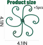 5PCS Monstera Plant Support Hook - 4.1 * 4.4IN, Durable Flexible Stabilizers for Indoor Plants, Metal Stem Supports and Leaf Holders, Easy Tool-Free Operation, Ideal for Fishbone Cactus Care