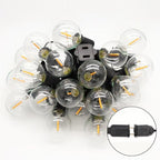 100FT Outdoor Patio Black String Lights with 52 Shatterproof G40 LED Clear Globe Bulbs for Indoor/Outdoor, 2-Pack 50FT Connectable Hanging Lights for Backyard Balcony Party Decor