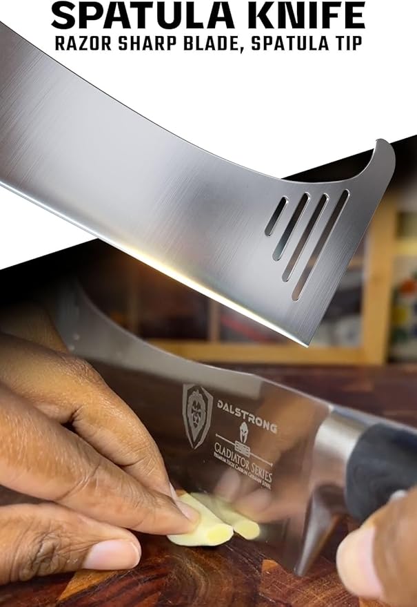 Dalstrong Spatula Knife Hybrid Utensil - 8 inch - Gladiator Series Elite - High Carbon German Steel Kitchen Knife - G10 Handle - Multi-Purpose - BBQ, Chop, Slice, Grill, Flip - Sheath - NSF Certified