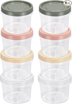 ASEVAT 8-Pack 16oz, Plastic Storage Containers With Lids Kitchen, Food Storage Container with Lid, Microwave Safe Bowls, Freezer Safe Bowl, Meal Preparation Jar