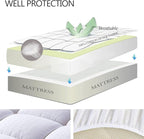 EASELAND King Size Mattress Pad Pillow Top Mattress Cover Quilted Fitted Mattress Protector Cotton 8-21" Deep Pocket Cooling Topper (78x80 Inches, White)