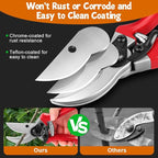 Ainiv Bypass Pruning Shears, 8.5" Professional Garden Shears, Heavy Duty Hand Gardening Scissors, Non-Slip PVC Coated Handles, Lightweight & Ergonomic, Pruning Shears for Plants, Hedges and Flowers