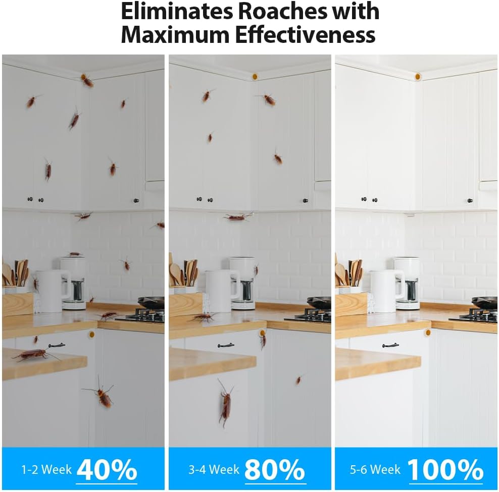 36 Pack Roach Killer Indoor Infestation Roaches Gel Bait Stations, Powerful Cockroach Killer Indoor Home for Roach Infestation, Long-Lasting & Effective Cockroach Gel Bait, Easy to Use & No Mess