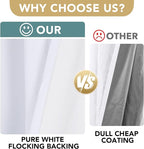 H.VERSAILTEX 108 inch Curtains, Linen Blackout Curtains 100% Absolutely Blackout, Thermal Insulated Textured Linen Look Curtain Draperies Anti-Rust Grommet, 2 Panels Bright White