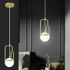 5 Inch Modern Gold Pendant Light Globe Pendant Light Fixture Mid Century Pendant Lighting for Kitchen Island Dining Room Living Room Bedroom(1 Pack)