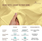 Pizuna Pure 100% Cotton Twin Duvet Cover Set, Luxurious 400 Thread Count Long Staple Cotton Sateen Weave with Button Closure (Combed Mellow Yellow Cotton Duvet Cover Twin)
