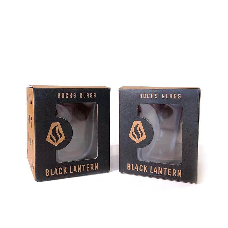Cabin in the Forest Whiskey Glass Set by Black Lantern – Set of 2 11oz Old Fashioned Cocktail Glasses with Gift Box