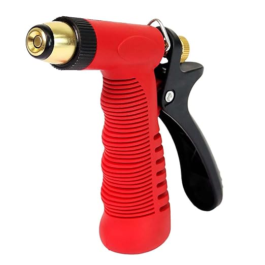 Chapin 4608: Adjustable Cone Tip Garden Hose Spray Nozzle with Rear Trigger Grip, Threaded Connection Fits Standard Garden Hose, for Gardening, Landscaping, Watering and Outdoor Jobs, Red/Black