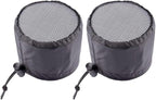 2 Pack Grow Tent Vent Duct Filter Covers with Elastic Band and Fixed Buckles, Silver-Coated Oxford and Mesh Cloth for Plant Greenhouses, Fits 4in 6in 8in Openings, Black(8in)