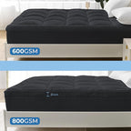YUGYVOB King Mattress Topper - 600GSM Extra Thick Cooling & Breathable Mattress Pad with Deep Pocket 8"-21" & Soft Down Alternative Filling, Grey
