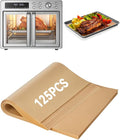 125PCS Air Fryer Liners for Midea Flexify French Door Toaster Oven Air Fryer Combo 26.4 QT, Non-stick Disposable Baking Parchment Paper Sheets Easy Cleanup Compatible with Black+Decker TO62D5-1SD