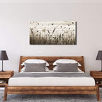Wildflower Wall Art Autumn Canvas Picture Butterfly Grass Dandelion Artwork Vintage Wooden Board Painting Prints for Bedroom Living Room Office Home Kitchen Wall Decor Framed Ready to Hang 30" x 60"