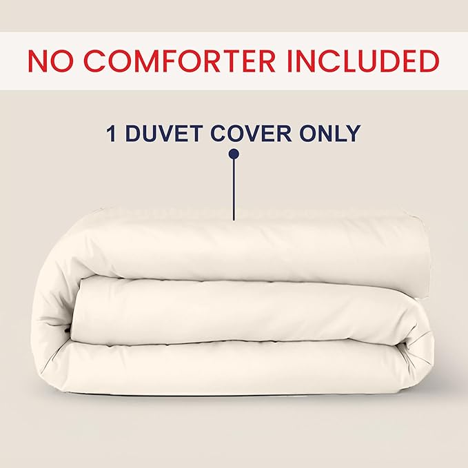 Kotton Culture 1 Pc California King Size Duvet Cover Only -100% Egyptian Cotton Sateen 600 Thread Count Ultra Soft Premium Durable Comforter Cover Zipper Closure & Corner Ties (Butter,104"x98")