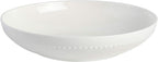 Gibson Elite Embossed Bone China Double Bowl Dinnerware Set, Service for 4 (16pcs), White