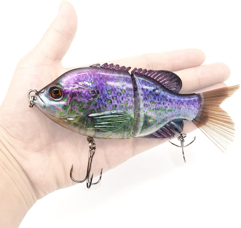 5.9in Multi Jointed Swimbait Fishing Lures Bait,2 Segment Big Giant Sinking Fishing Bass Lures,Crankbaits Swimbaits with Treble Hook