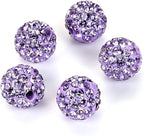 100pcs Adabele Grade A Suncatcher Crystal Rhinestone Pave Loose Beads 10mm Violet Purple Polymer Clay Disco Ball Spacers Compatible with Shamballa All Craft Jewelry Making DB10-4