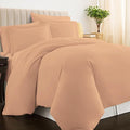 Pizuna Pure 100% Cotton Full Duvet Cover Set, Luxurious 400 Thread Count Long Staple Cotton Sateen Weave with Button Closure (Combed Peach Cotton Duvet Cover Full)