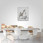 Funny Wall Art Giraffe and Penguin Bathroom Pictures for Kids - Animals in Bathtub Canvas Prints Artwork - Home Decorations for Bathroom, Bedroom, Toilet - Framed