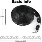 LINSHRY 66FT Landscape Edging, 2 Inch Tall No Dig Garden Border Edging with 60pcs Spikes, Plastic Paver Edging Lawn Edging for Landscaping, Flower Bed, Grass, Yard