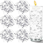 100 PCS Artificial Floating Beads for Centerpieces Vases, Silver 8+3mm String Beads for Wedding Party Faux Pearl String for Decorating, String Pearls for Crafts Vase Filler