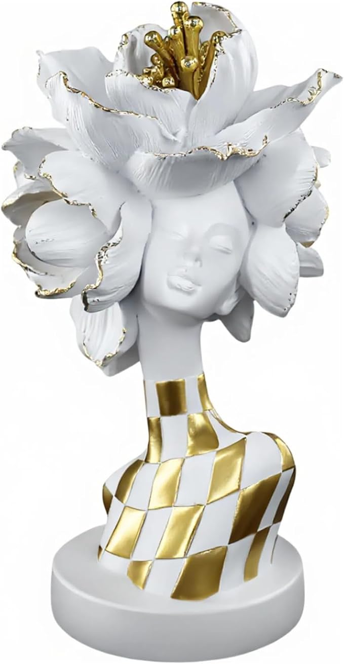 African Statues for Home Decor, Sculptures Decorations for Living Room, 11'' African Lady Art Bust Figurines, African Modern Aesthetic Ornament for Shelf and Tables, Décor Accents Gifts for Women