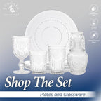 Yungala Vintage Wine Glasses,Set of 6 Glass Goblets for Water, Wine or Cocktails - Fancy Wine Glasses with a retro vibe. Sunflower Embossed Design on sturdy dishwasher-safe glasses.