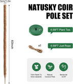 Moss Pole, 63 Inch Bendable Moss Pole for Plants Monstera, Moss Poles for Climbing Plants, Handmade Coco Coir Pole Plant Sticks Support Plant Stakes for Indoor Plants to Grow Upwards