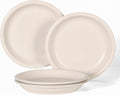 GZG 10.25-Inch Ceramic Dinner Plates Set of 4, Rustic Matte Glaze Terracotta Stoneware Plates for Main Course & Everyday Meals, Microwave & Dishwasher Safe(Cream Mist)