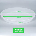 6 Pack Plant Saucer Tray, 4 5 6 8 10 12 13 15 17 19 inch Plant Saucers, Heavy Duty Plastic Plant Drip Trays for Indoors, Flower Plant Water Tray, Plant Trays for Pots Base (6 inch, Clear)