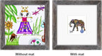RPJC 8x8 inch Soild Wood Picture Frame with High Definition Glass Display Pictures 4x4 with Mat or 8x8 Without Mat for Wall Mounting Hanging Photo Frame Driftwood Finish