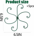 Monstera Plant Stem Support - 5 Pack 6.5"x6.5" Green Metal Stem Stabilizers, Adjustable Ring Clamps for Indoor Plants, Fishbone Cactus, Turtle Shell Bamboo & Climbing Vines