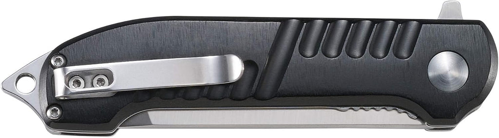 CRKT Razel GT Assisted Folding Pocket Knife: Everyday Carry, Stainless Steel Cleaver Blade with Satin Finish, Liner Lock, Black Aluminum Handle, Lanyard Hole 4031 Multi One Size