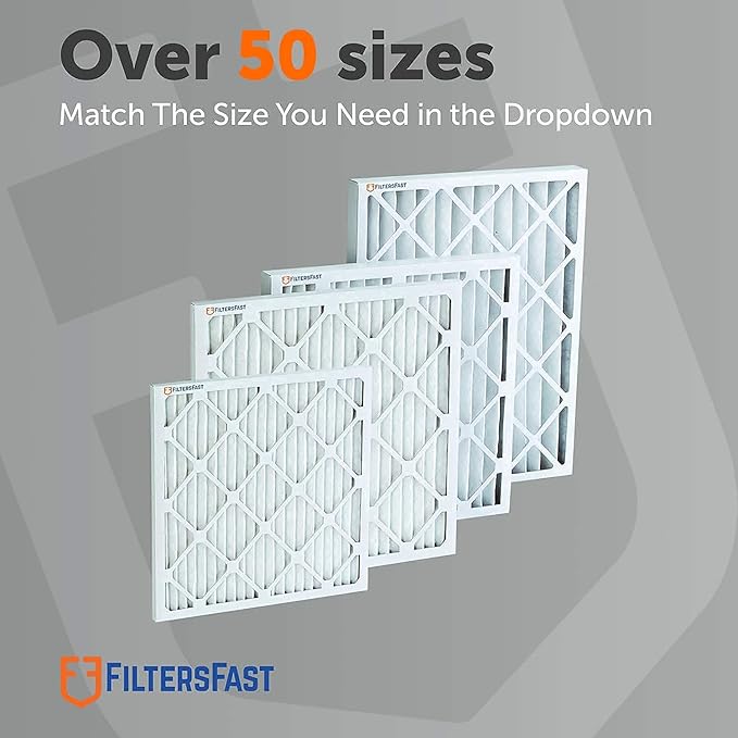 Filters Fast 18x30x1 Air Filter MERV 8, 1" AC Furnace Air Filters, Made in the USA, Actual Size: 17.75"x29.75”x0.75”, 6 Pack