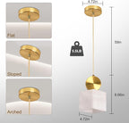 Natural Alabaster Pendant Lights Kitchen Island, White Pendant Light Fixtures, Light Pendan Marble Shade, for Bedroom Bathroom Dining Room Living Room (Bulbs INCL)